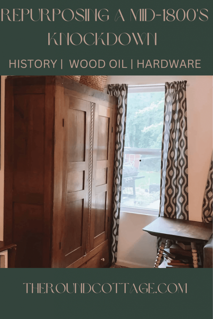 wood wardrobe knockdown for pin with window and antique table